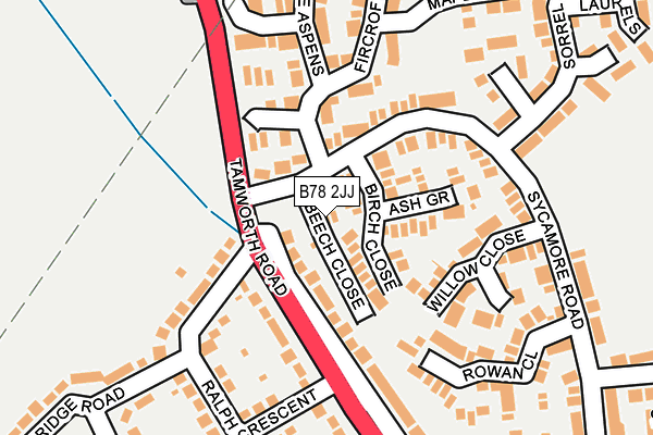 B78 2JJ map - OS OpenMap – Local (Ordnance Survey)