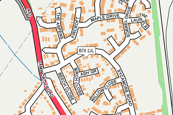 B78 2JL map - OS OpenMap – Local (Ordnance Survey)