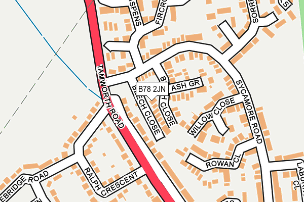 B78 2JN map - OS OpenMap – Local (Ordnance Survey)