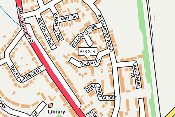 B78 2JR map - OS OpenMap – Local (Ordnance Survey)
