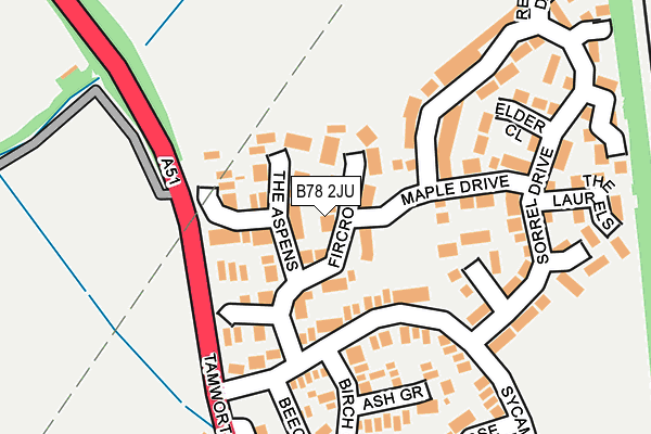 B78 2JU map - OS OpenMap – Local (Ordnance Survey)