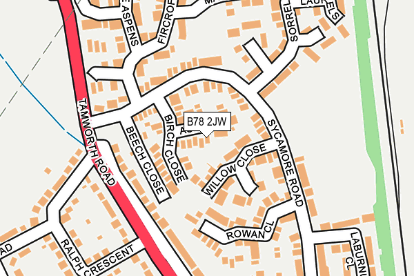 B78 2JW map - OS OpenMap – Local (Ordnance Survey)