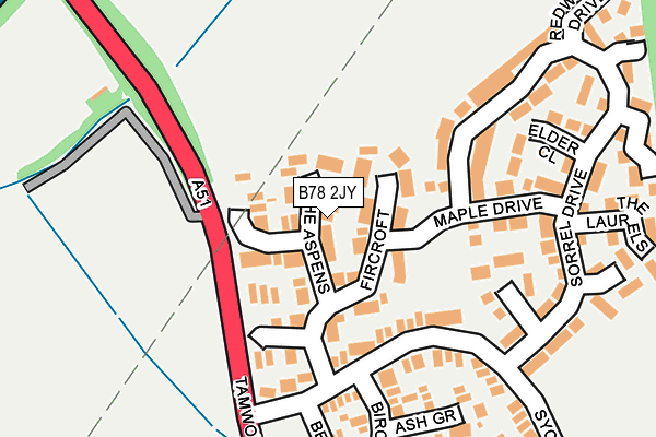 B78 2JY map - OS OpenMap – Local (Ordnance Survey)