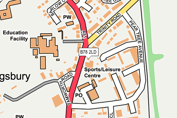 B78 2LD map - OS OpenMap – Local (Ordnance Survey)