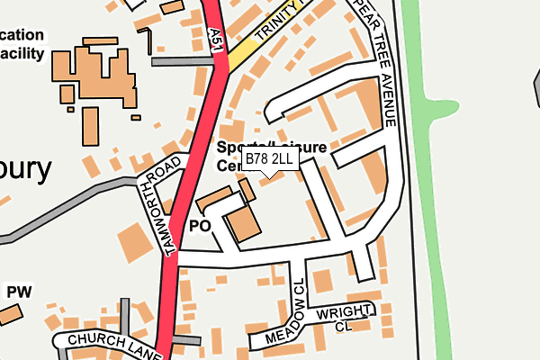 B78 2LL map - OS OpenMap – Local (Ordnance Survey)