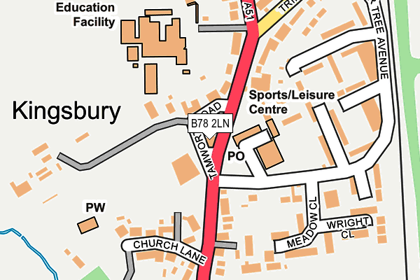 B78 2LN map - OS OpenMap – Local (Ordnance Survey)
