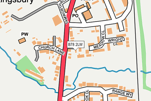 B78 2LW map - OS OpenMap – Local (Ordnance Survey)