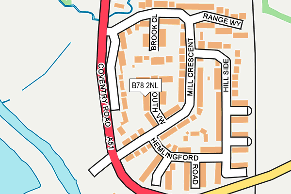 B78 2NL map - OS OpenMap – Local (Ordnance Survey)