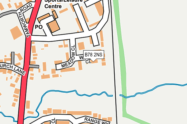 B78 2NS map - OS OpenMap – Local (Ordnance Survey)