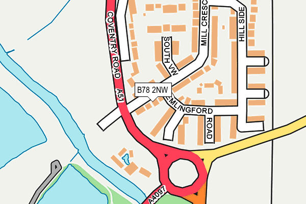 B78 2NW map - OS OpenMap – Local (Ordnance Survey)