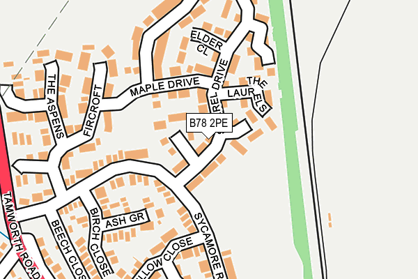 B78 2PE map - OS OpenMap – Local (Ordnance Survey)
