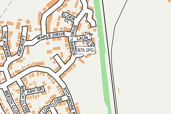 B78 2PG map - OS OpenMap – Local (Ordnance Survey)