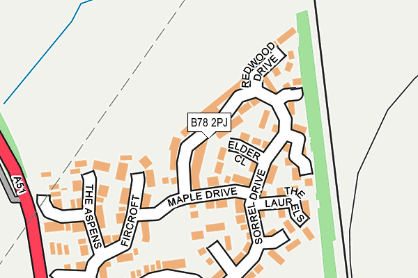 B78 2PJ map - OS OpenMap – Local (Ordnance Survey)