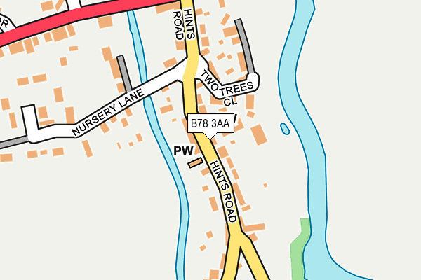 B78 3AA map - OS OpenMap – Local (Ordnance Survey)
