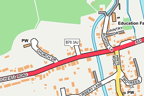 B78 3AJ map - OS OpenMap – Local (Ordnance Survey)