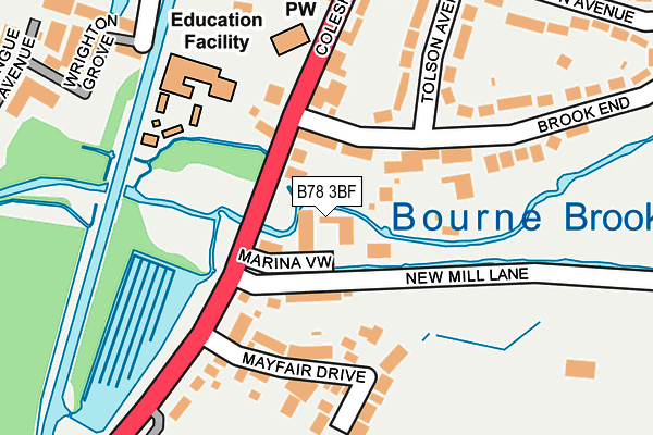 B78 3BF map - OS OpenMap – Local (Ordnance Survey)
