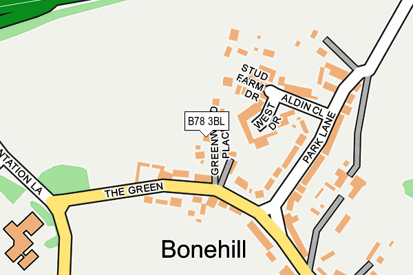 B78 3BL map - OS OpenMap – Local (Ordnance Survey)