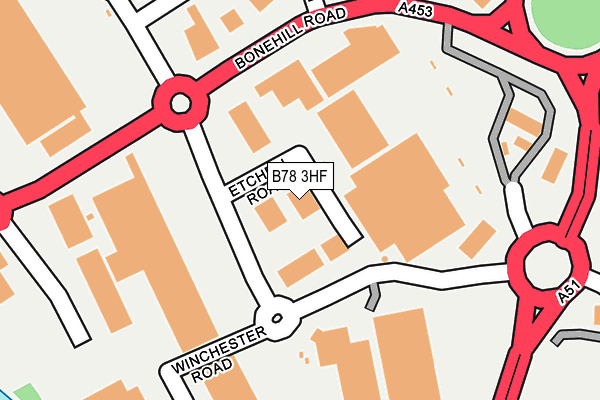 B78 3HF map - OS OpenMap – Local (Ordnance Survey)