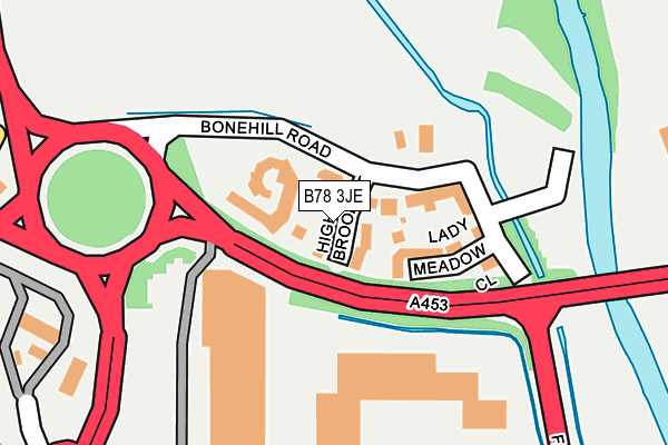 B78 3JE map - OS OpenMap – Local (Ordnance Survey)