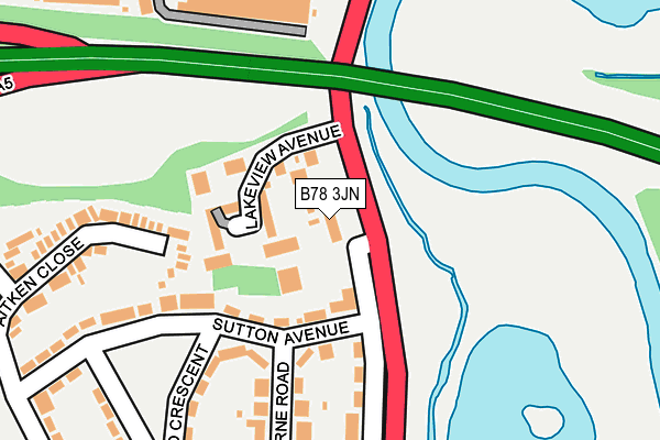 B78 3JN map - OS OpenMap – Local (Ordnance Survey)