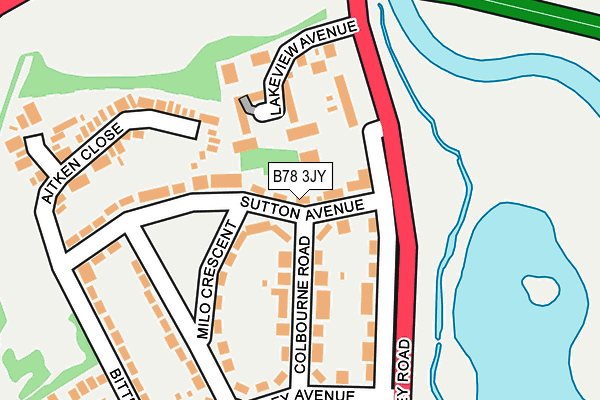 B78 3JY map - OS OpenMap – Local (Ordnance Survey)