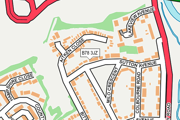 B78 3JZ map - OS OpenMap – Local (Ordnance Survey)