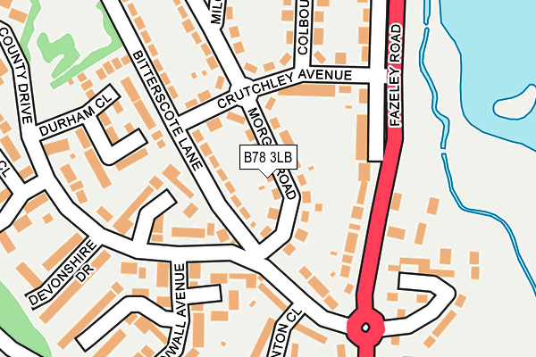 B78 3LB map - OS OpenMap – Local (Ordnance Survey)