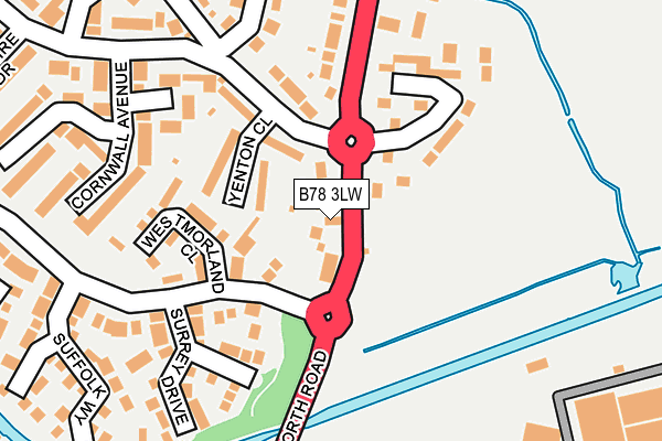 B78 3LW map - OS OpenMap – Local (Ordnance Survey)