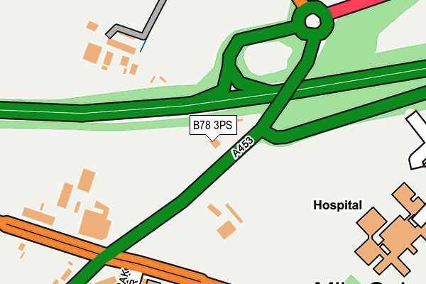 B78 3PS map - OS OpenMap – Local (Ordnance Survey)