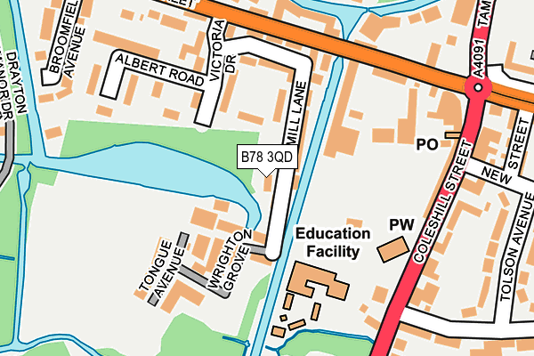 B78 3QD map - OS OpenMap – Local (Ordnance Survey)