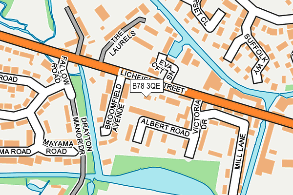 B78 3QE map - OS OpenMap – Local (Ordnance Survey)