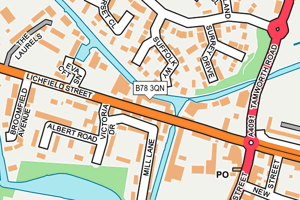 B78 3QN map - OS OpenMap – Local (Ordnance Survey)