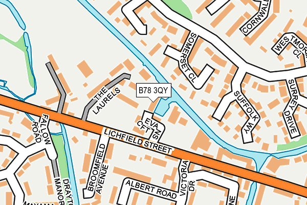B78 3QY map - OS OpenMap – Local (Ordnance Survey)