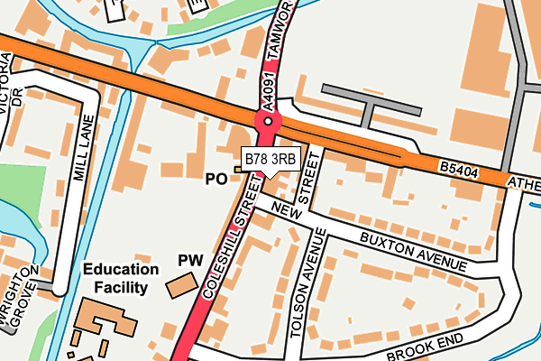 B78 3RB map - OS OpenMap – Local (Ordnance Survey)