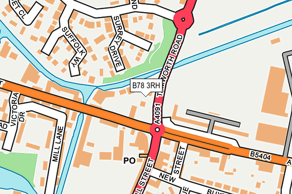 B78 3RH map - OS OpenMap – Local (Ordnance Survey)