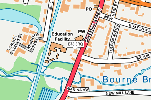 B78 3RQ map - OS OpenMap – Local (Ordnance Survey)