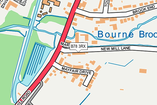 B78 3RX map - OS OpenMap – Local (Ordnance Survey)