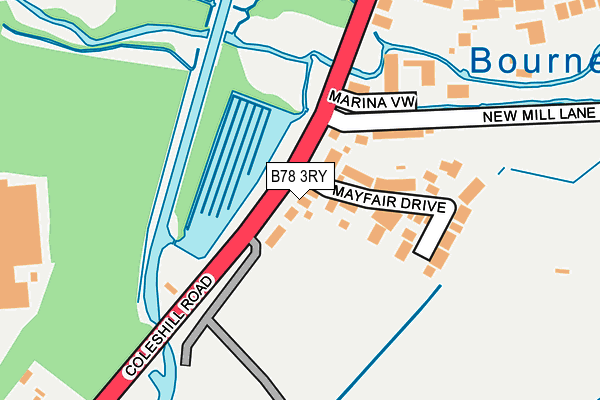 B78 3RY map - OS OpenMap – Local (Ordnance Survey)