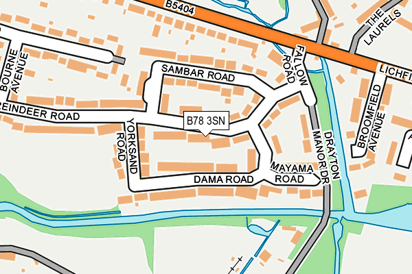 B78 3SN map - OS OpenMap – Local (Ordnance Survey)