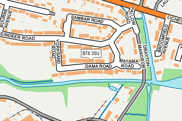 B78 3SU map - OS OpenMap – Local (Ordnance Survey)