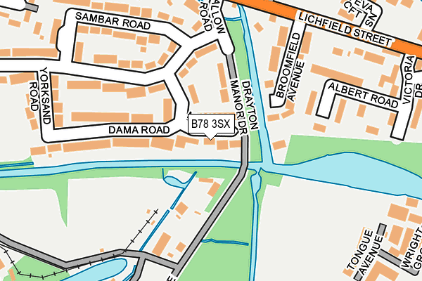 B78 3SX map - OS OpenMap – Local (Ordnance Survey)