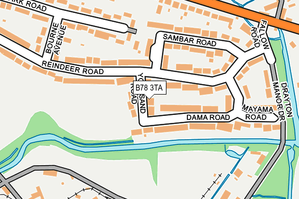 B78 3TA map - OS OpenMap – Local (Ordnance Survey)
