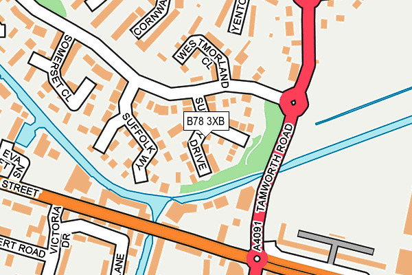 B78 3XB map - OS OpenMap – Local (Ordnance Survey)