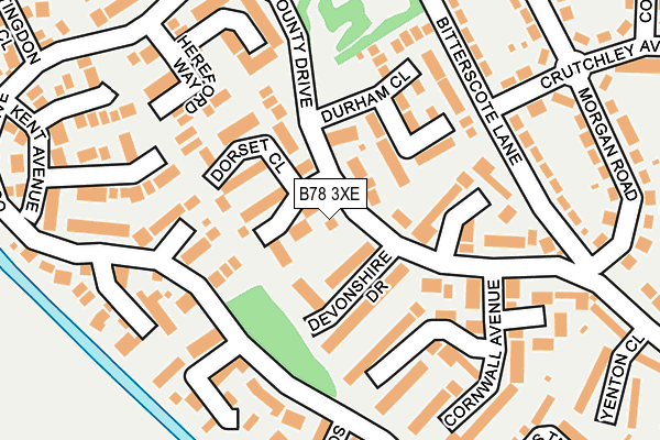 B78 3XE map - OS OpenMap – Local (Ordnance Survey)