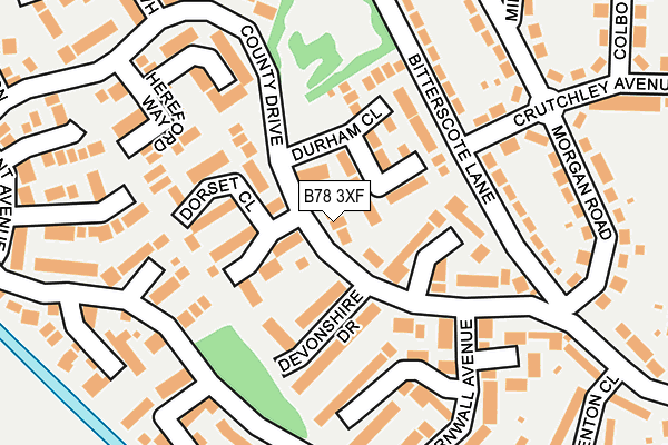 B78 3XF map - OS OpenMap – Local (Ordnance Survey)