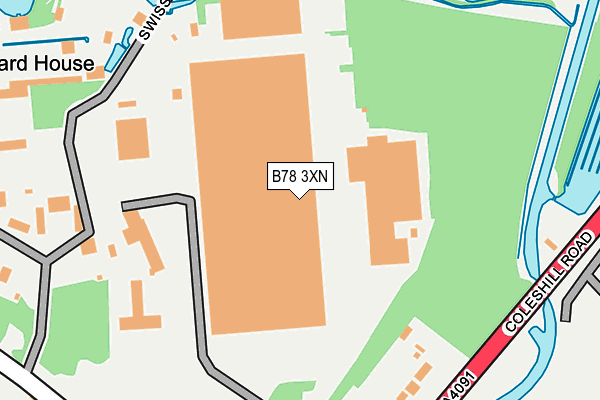 B78 3XN map - OS OpenMap – Local (Ordnance Survey)