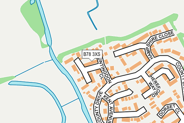 B78 3XS map - OS OpenMap – Local (Ordnance Survey)
