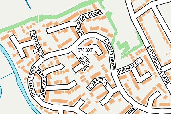B78 3XT map - OS OpenMap – Local (Ordnance Survey)
