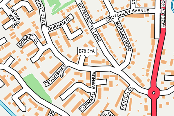 B78 3YA map - OS OpenMap – Local (Ordnance Survey)