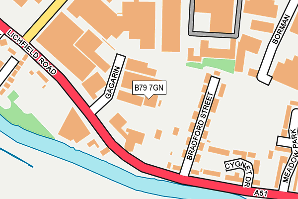 B79 7GN map - OS OpenMap – Local (Ordnance Survey)